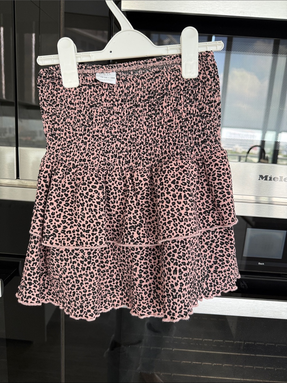 Zara Pink and Black Leopard Print Ruffle Skirt - Kids
